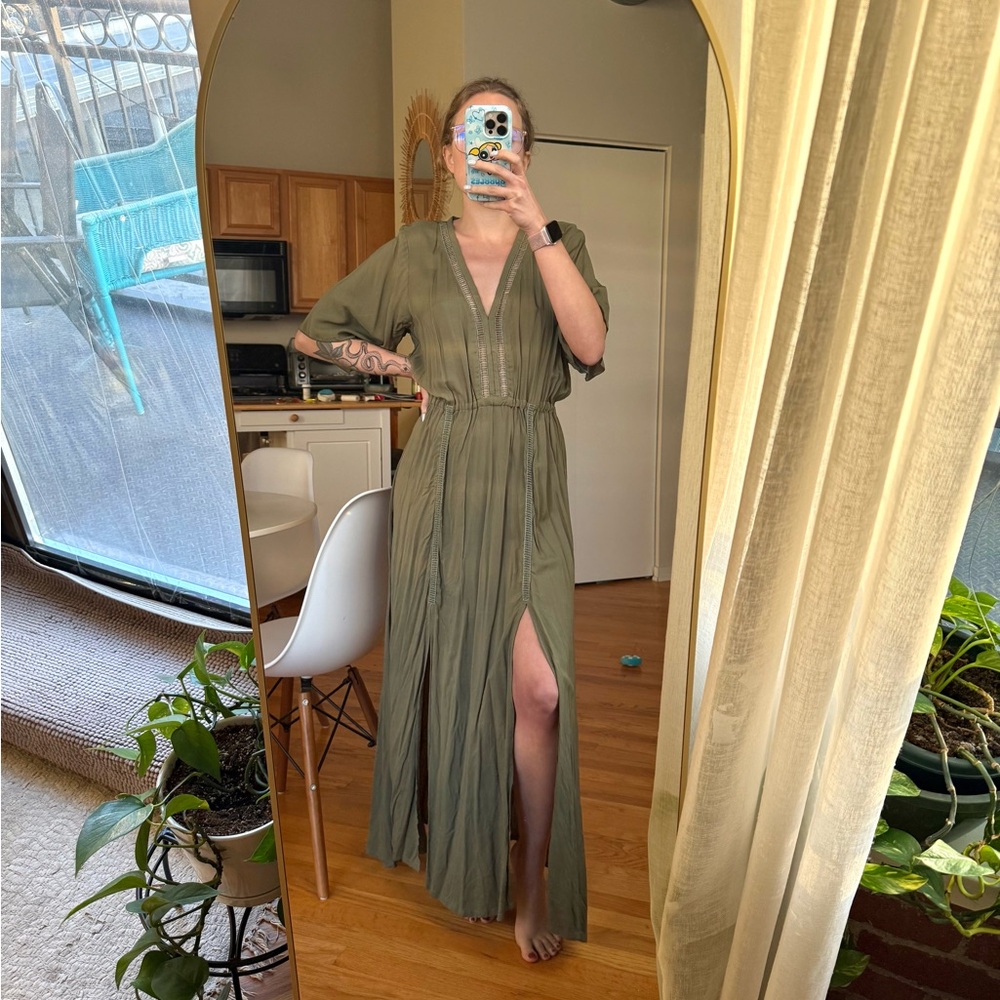 Khush Moara Olive Maxi Dress